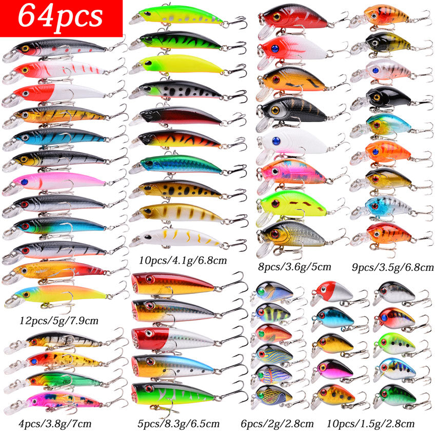 Labewin 6 Piece Fishing Lure Set Fishing Lure Kit Spinner Hard Lure  Artificial Lure Floating Lures for Salmon Trout Bait with Treble Hook